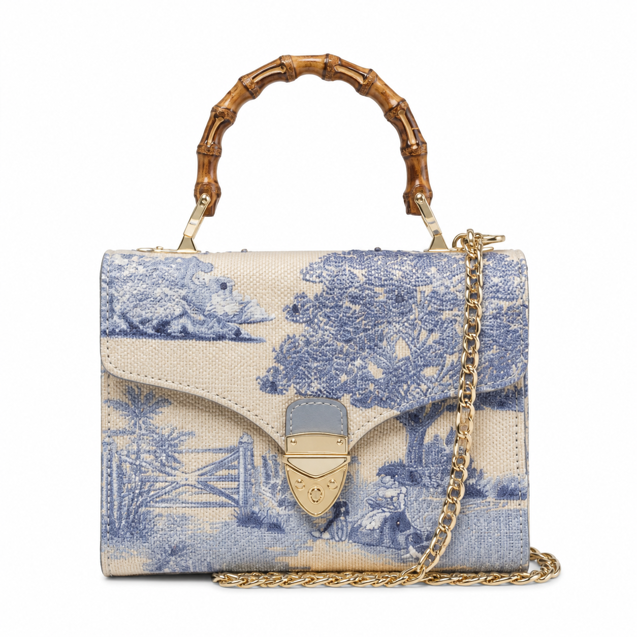 Midi Mayfair® Sky Blue Toile De Jouy Hand Embroidery
