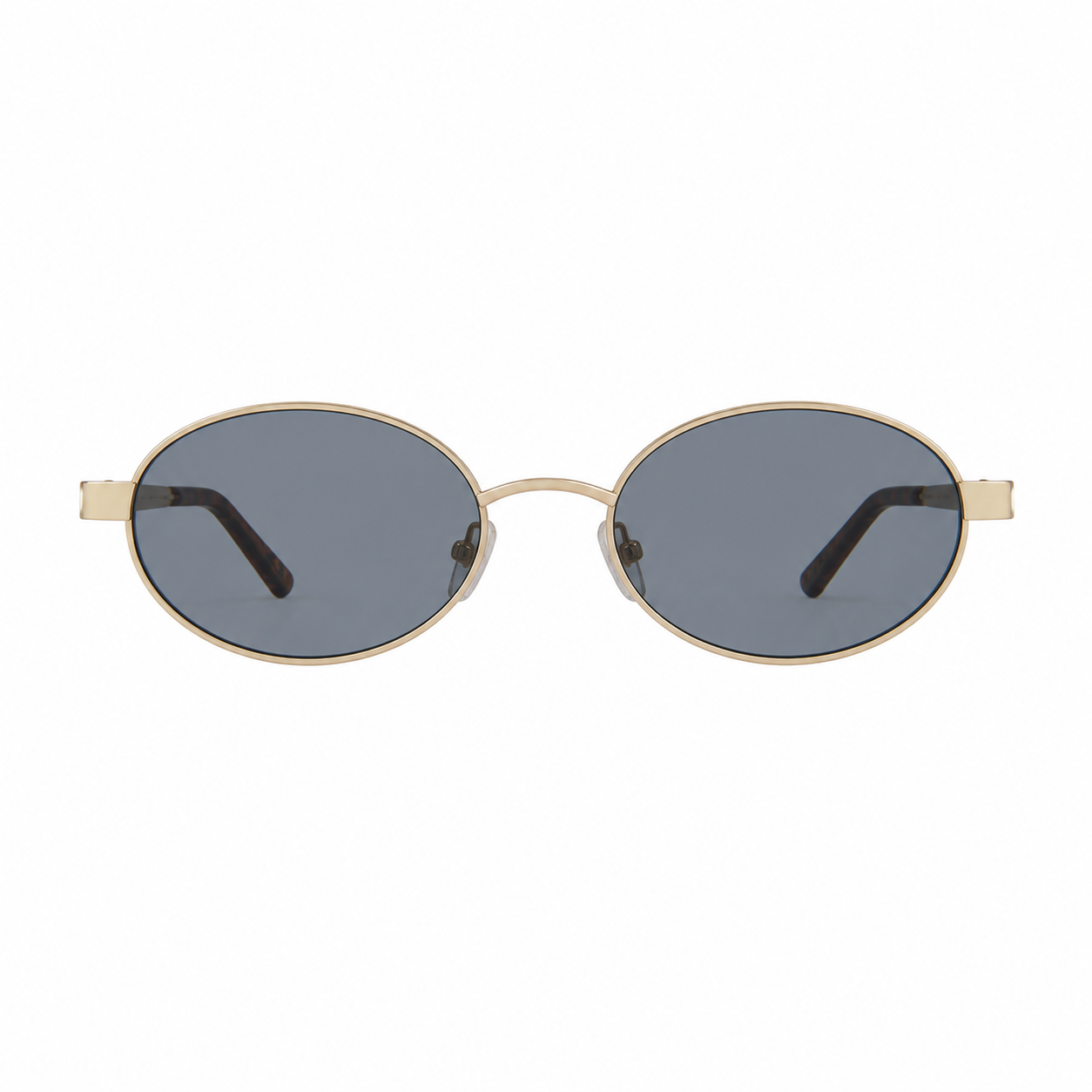 Gold Tone Metal Oval Sunglasses