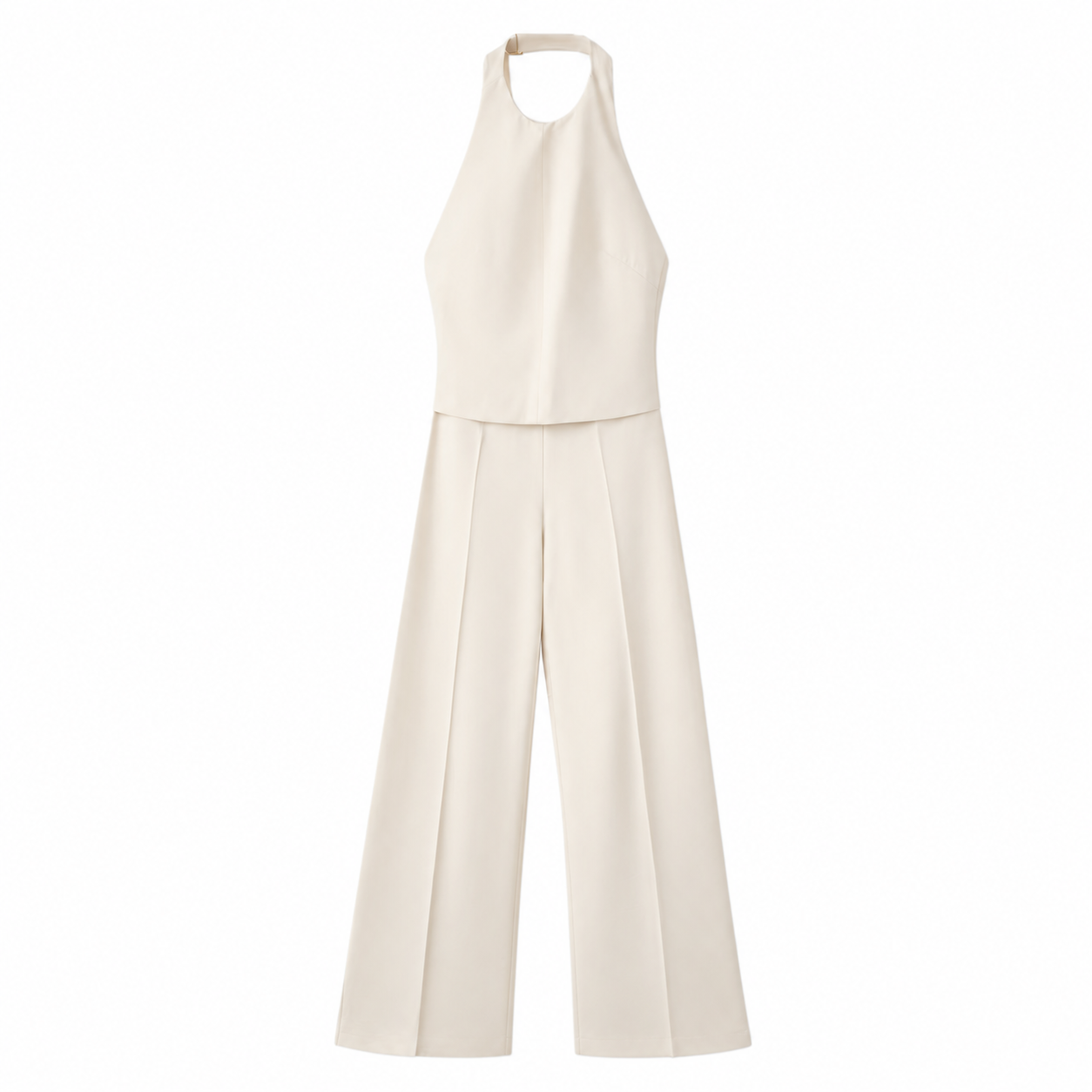 Halter Jumpsuit with Contrasting Details