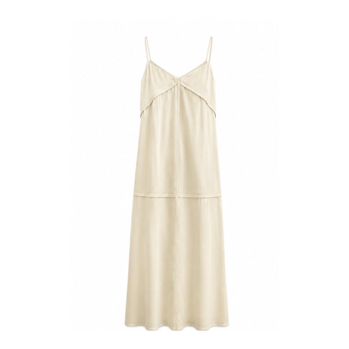 Cream Linen Maxi Dress
