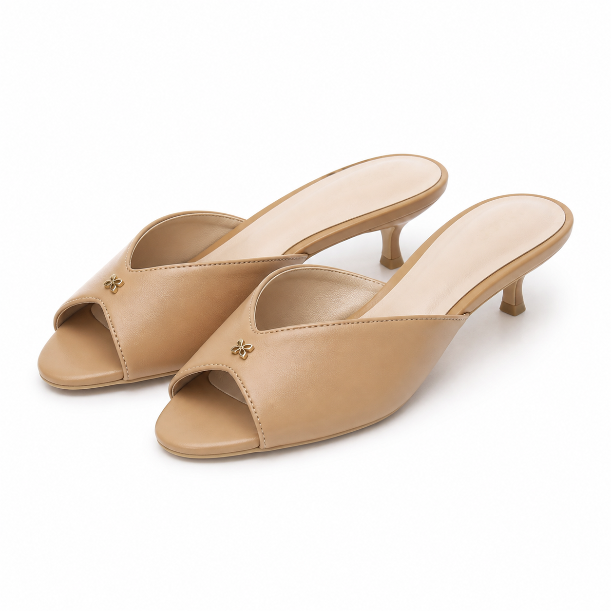 Maeve Peep Toe Kitten Heels