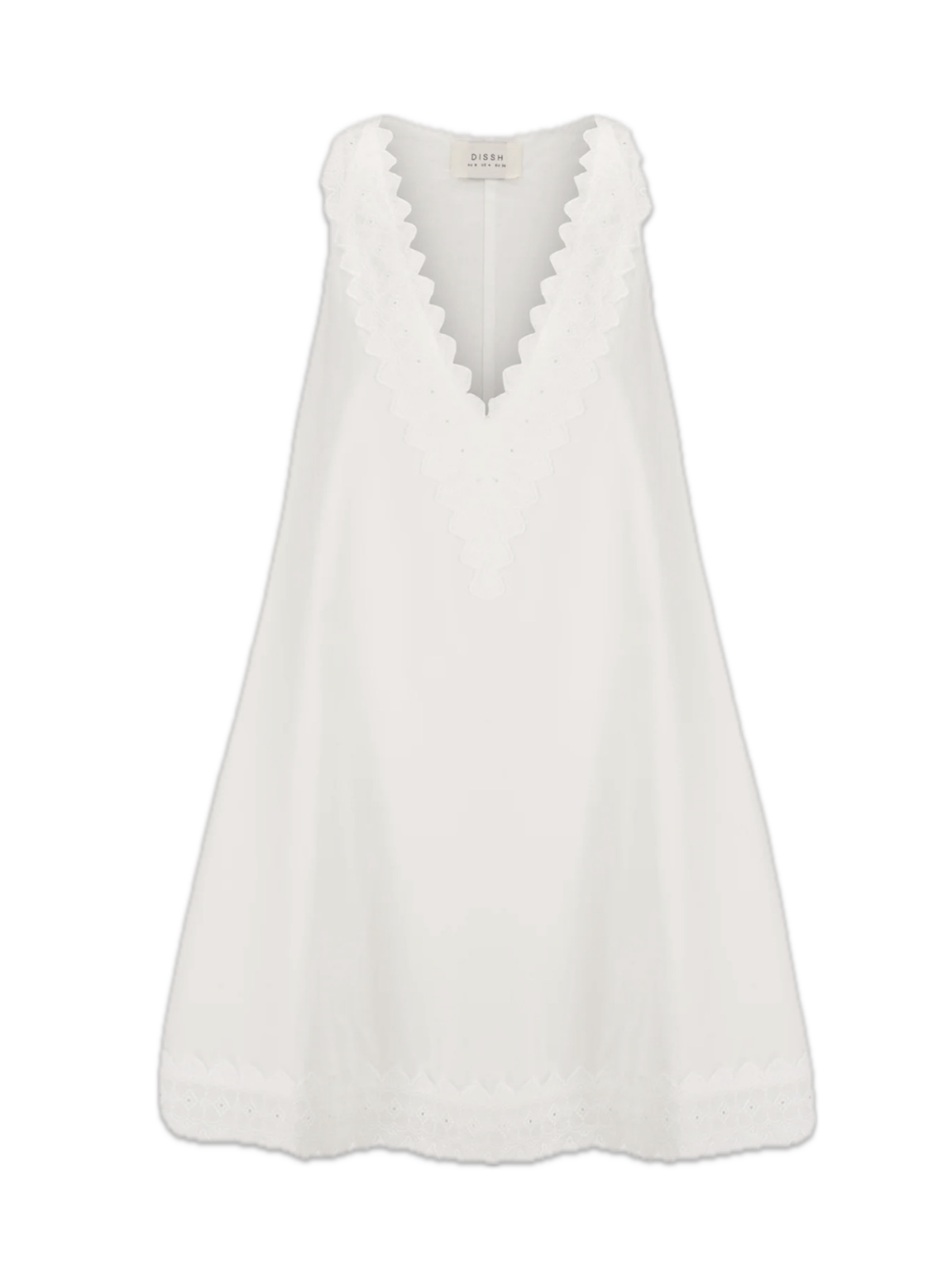 Annabel White Sleeveless V Neck Mini Dress